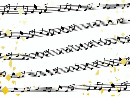音楽フレーム 音符,音楽,紙吹雪,パーティー,お祝い,背景,カラフル,漫画,キラキラ,紙のイラスト素材