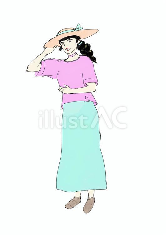夏の日の笑顔 夏,笑顔,女性のイラスト素材