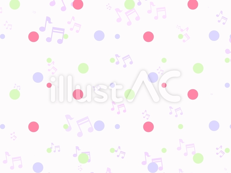 水玉模様と音符の壁紙 ポップ,水玉模様,音符のイラスト素材