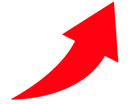 矢印・赤・上昇アップ 矢印,上昇,アップ,アイコン,赤,上のイラスト素材