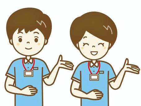 コーチ　ご案内します3 トレーニング,コーチ,インストラクター,ジム,スポーツジム,フィットネス,体操,運動,健康,スタッフのイラスト素材