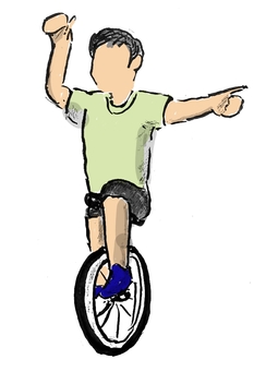 一輪車 一輪車,乗物,自転車,子供,あそぶ,練習のイラスト素材
