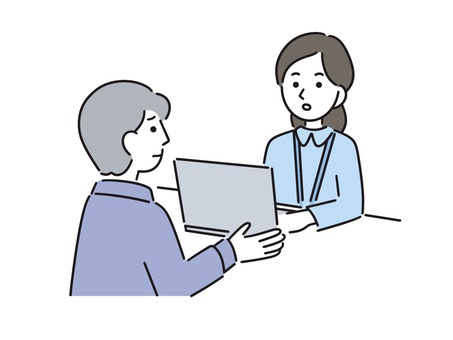 相談を受ける女性職員 相談,対応,ヒアリング,支援,行政,職員,市役所,自治体,県庁,区役所のイラスト素材