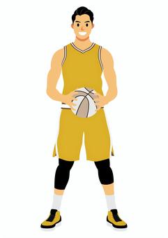バスケットボール選手18 バスケットボール,バスケ,スポーツ,アスリート,球技,男性,一人,人物,正面,長身のイラスト素材