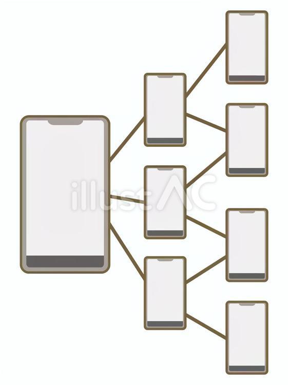 つながりのあるスマートフォン スマホ,スマートフォン,拡散のイラスト素材