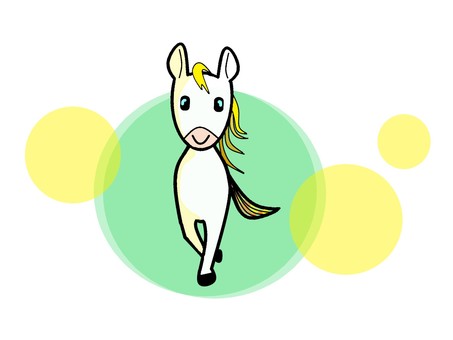 元気に前進する可愛い馬 可愛い,歩く,馬,午,干支,２０２６,午年,新年,進む,前進のイラスト素材