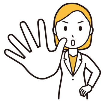  女性医師白衣(黄)-017-バスト 中止,女医,医師,女性,白衣,スクラブ,医者,病院,医療,ドクターコートのイラスト素材