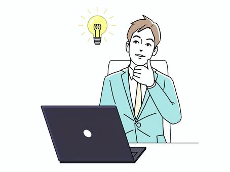 An office worker who flashes an idea, JPG and PNG An office worker who flashes an idea, , JPG and PNG
