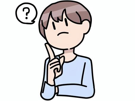 疑問に思う男の子 人物,男の子,考え中,疑問,不思議のイラスト素材