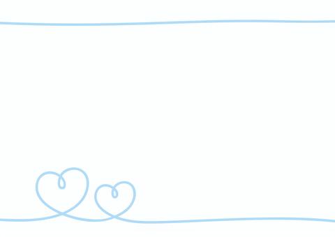 ホワイトデーのハートのフレーム 水色の線 ホワイトデー,whiteday,ハート,フレーム,背景,飾り罫,枠,ライン,飾り枠,3月のイラスト素材