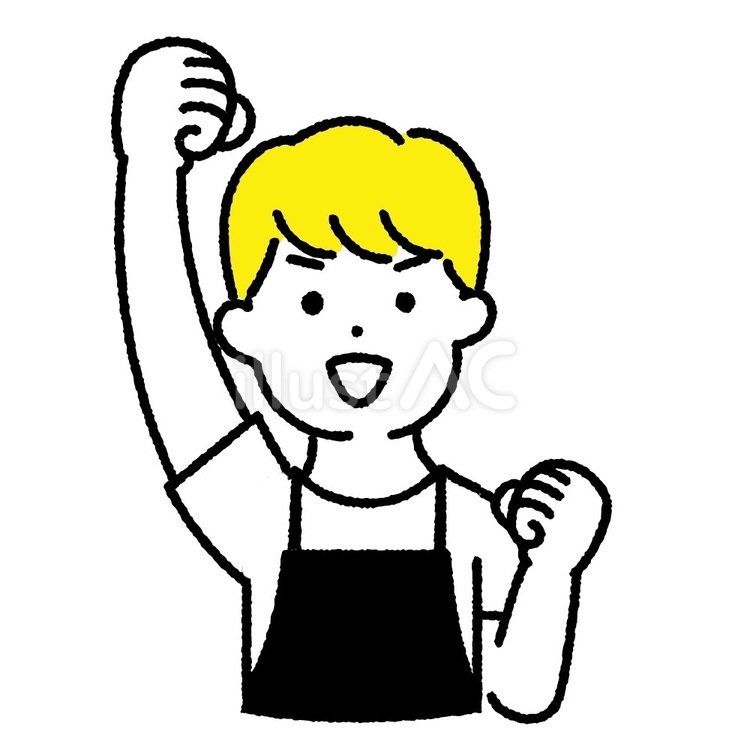 かわいい人物　エプロン姿の男性-22 店員,人物,エプロンのイラスト素材