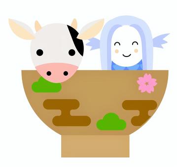 牛11 アマビエとお雑煮牛, 牛11 アマビエとお雑煮牛, sapi, a sapi, amabie,