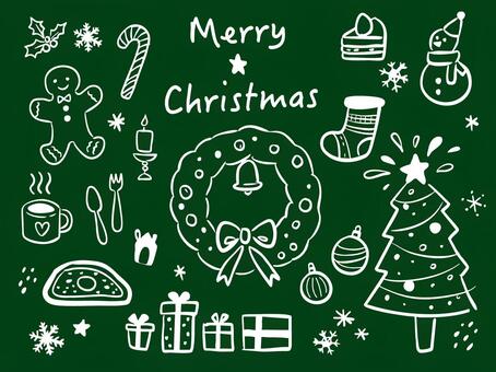 クリスマス手描き線画素材集 クリスマス,手描き,挿絵,ワンポイント,線画,おしゃれ,クリスマスケーキ,ペン画,セット,シンプルのイラスト素材