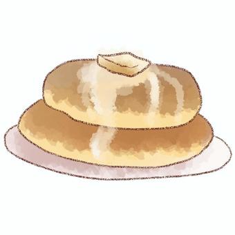 ホットケーキ バターつき ホットケーキ バターつき ホットケーキ,バター,食べ物,料理,水彩,鉛筆のイラスト素材