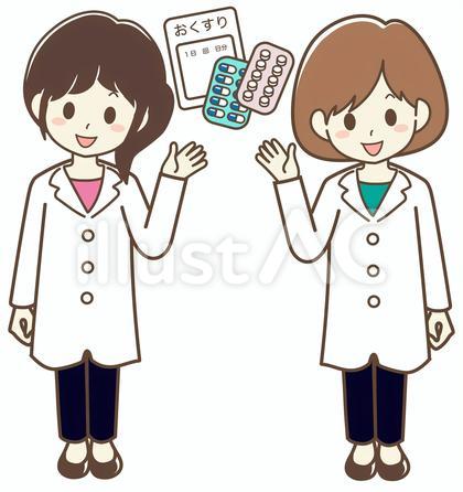 薬の説明をする女性薬剤師達