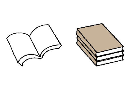 本 本,読書,勉強,お知らせ用,宣伝用,pop調,手描き,挿絵,ワンポイント,素材のイラスト素材