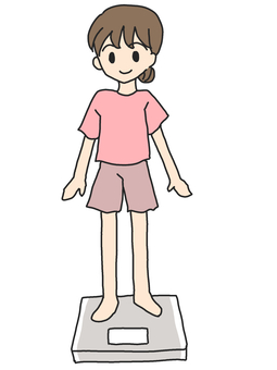 体重計に乗る女性 体重計,測る,人物,体重測定,女性,シンプル,かわいい,生活のイラスト素材
