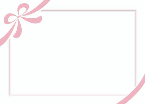 ポップな手描きリボンフレームピンク フレーム,リボン,ピンク,蝶結び,手描き,シンプル,誕生日,プレゼント,お祝い,母の日のイラスト素材