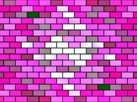 ピンクのカラフルなレンガ風な壁紙素材画像 レンガ,カラフル,ピンク,白色,グレー,背景,壁紙,幾何学模様,ブロック,タイルのイラスト素材