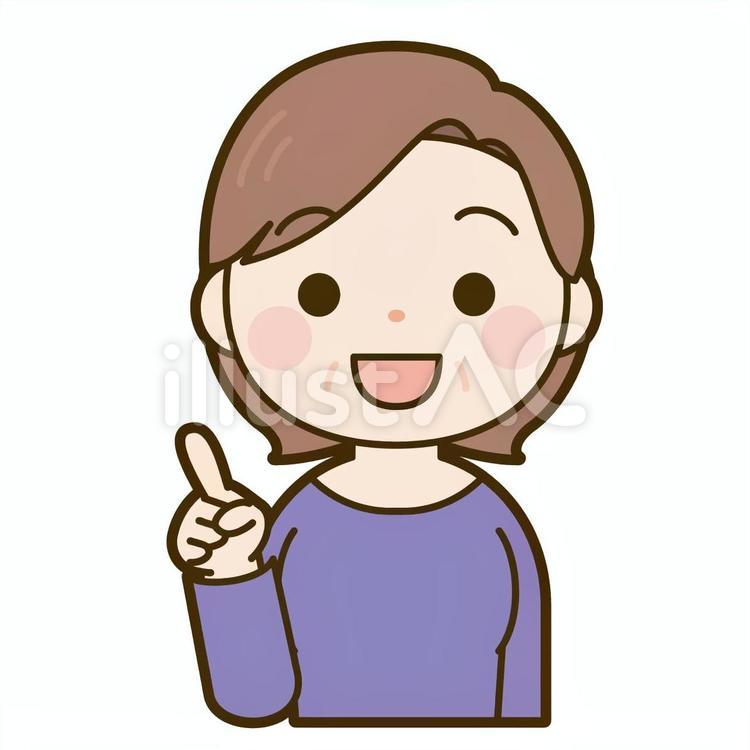 指差しをする中年女性 女性,中年,人物のイラスト素材