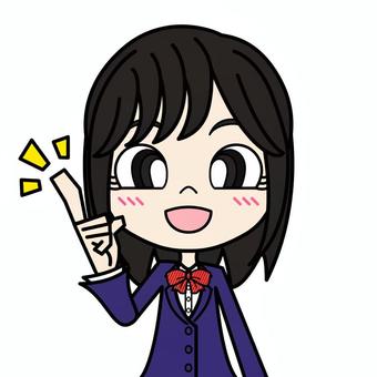 指點姿勢① / 女學生 / 冬裝 指點姿勢① / 女學生 / 冬裝