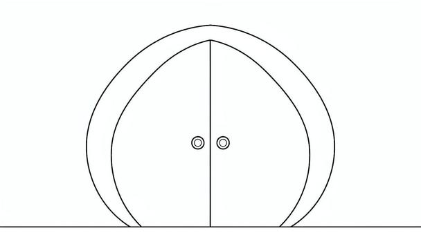 扉(線画)1_1 扉,引き戸,両開き,線画,閉じる,入口,出口,シンプルのイラスト素材