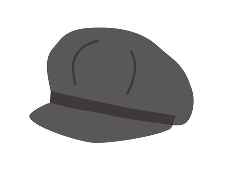 グレーの帽子、キャスケット