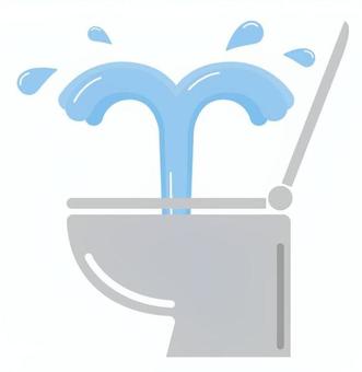 #3206洋式トイレ詰まり トイレ,水漏れ,詰まり,溢れ,故障,ワンポイント,デザイン,素材のイラスト素材