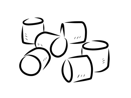マシュマロ マシュマロ,お菓子,おやつ,手書き,挿絵,シンプル,イラスト,商用フリー,フリー素材のイラスト素材