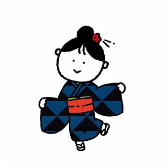 着物姿の女性 着物,女性,和服,人物,全身,お江戸,古風,着付け,日本,かわいいのイラスト素材