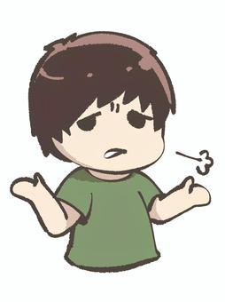 呆れてる男性のイラスト 呆れる,感情,ため息,男性,デフォルメのイラスト素材