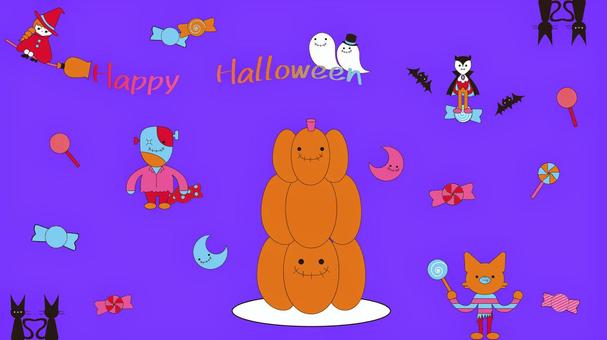 Halloween night ②, Halloween night ②, halloween, pumpkin, bat,