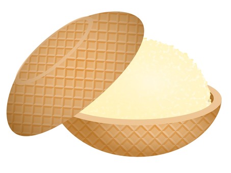 Illustration, monaca, o sorvete, baunilha, 
