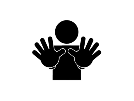 Stop no entry pictogram upper body, , JPG and PNG