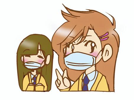 面具學生女, 面膜, 女子, 学生, JPG 和 PNG