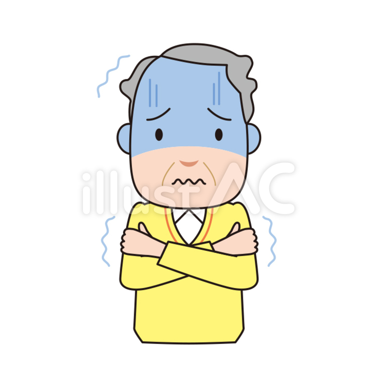 体調不良 悪寒,発熱,寒気のイラスト素材