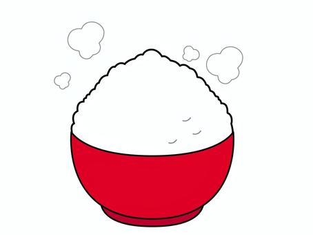 シンプルなご飯のイラスト１（湯気あり）