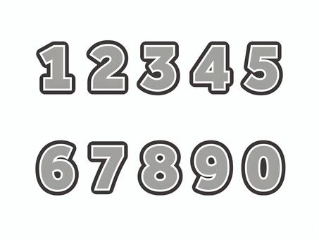 数字（黒縁）01-03 数字,ナンバー,番号,灰,縁,セット,アイコンのイラスト素材