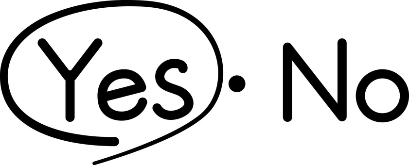 イエス イエス,ノー,肯定,否定,はい,いいえ,選択,丸,記入のイラスト素材