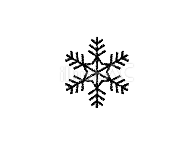 クレヨン描き雪の結晶アイコン：黒 雪,結晶,アイコンのイラスト素材