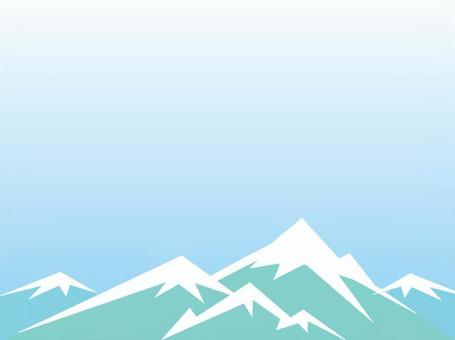 雪山のイラスト 山,雪山,山脈,雪,青空,景色,自然,雪景色,アルプス,冬のイラスト素材