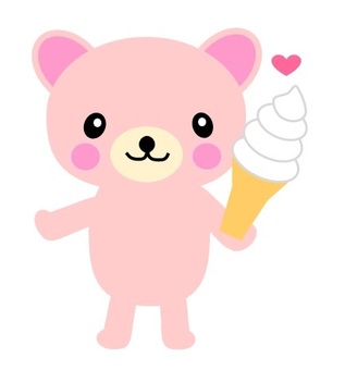 Soft cream and bear-chan, soft cream, bear, food, JPG