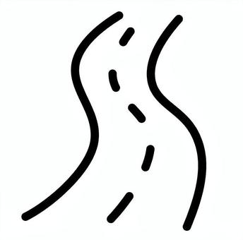 くねくね道路 くねくね道路 道路,インフラ,道,交通,車道,インフラストラクチャー,エコシステム,ライフライン,アイコン,ピクトグラムのイラスト素材