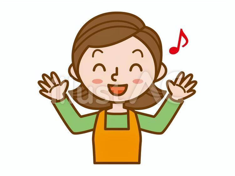 喜ぶ主婦 主婦,女性,エプロンのイラスト素材