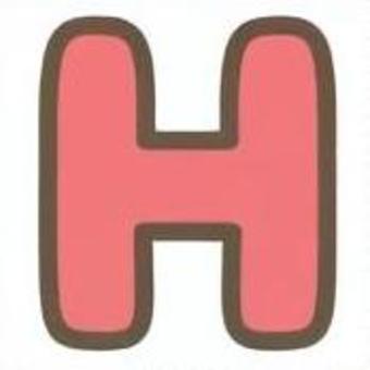 アルファベット　H アルファベット,英語,文字,h,赤のイラスト素材