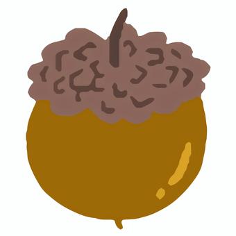 くぬぎのどんぐり どんぐり,くぬぎ,櫟,椚,木の実,帽子,茶色,イラスト,ベクター,手描きのイラスト素材