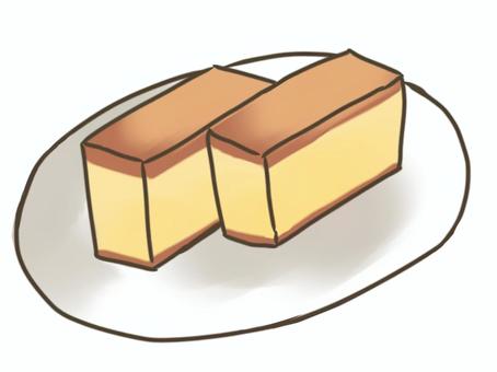 カステラのイラスト カステラ,おやつ,スイーツ,和菓子,スポンジ,食べ物のイラスト素材