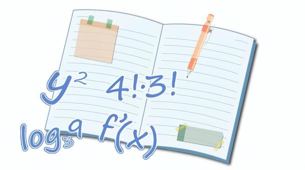 数学アイコン 数学,算数,受験,勉強,ノート,文房具のイラスト素材