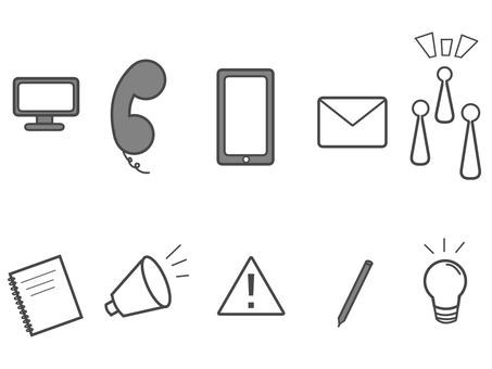 ビジネスアイコン　モノクロ ビジネス,仕事,会社,アイコン,線画,ピクトのイラスト素材