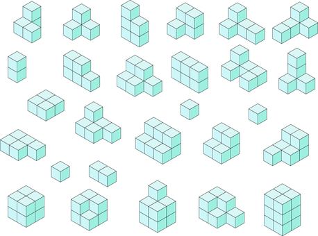積み木の数いろいろ 積み木,立方体,算数,勉強,幼児教育のイラスト素材